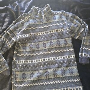 Patterned Sweater - Blue and Gray